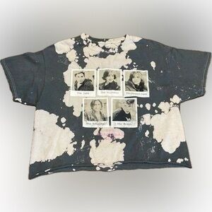 The Breakfast Club Vintage Tie-dye Graphic Black and White Splatter Shirt